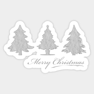 Merry Christmas! Snowy Christmas Trees Sticker